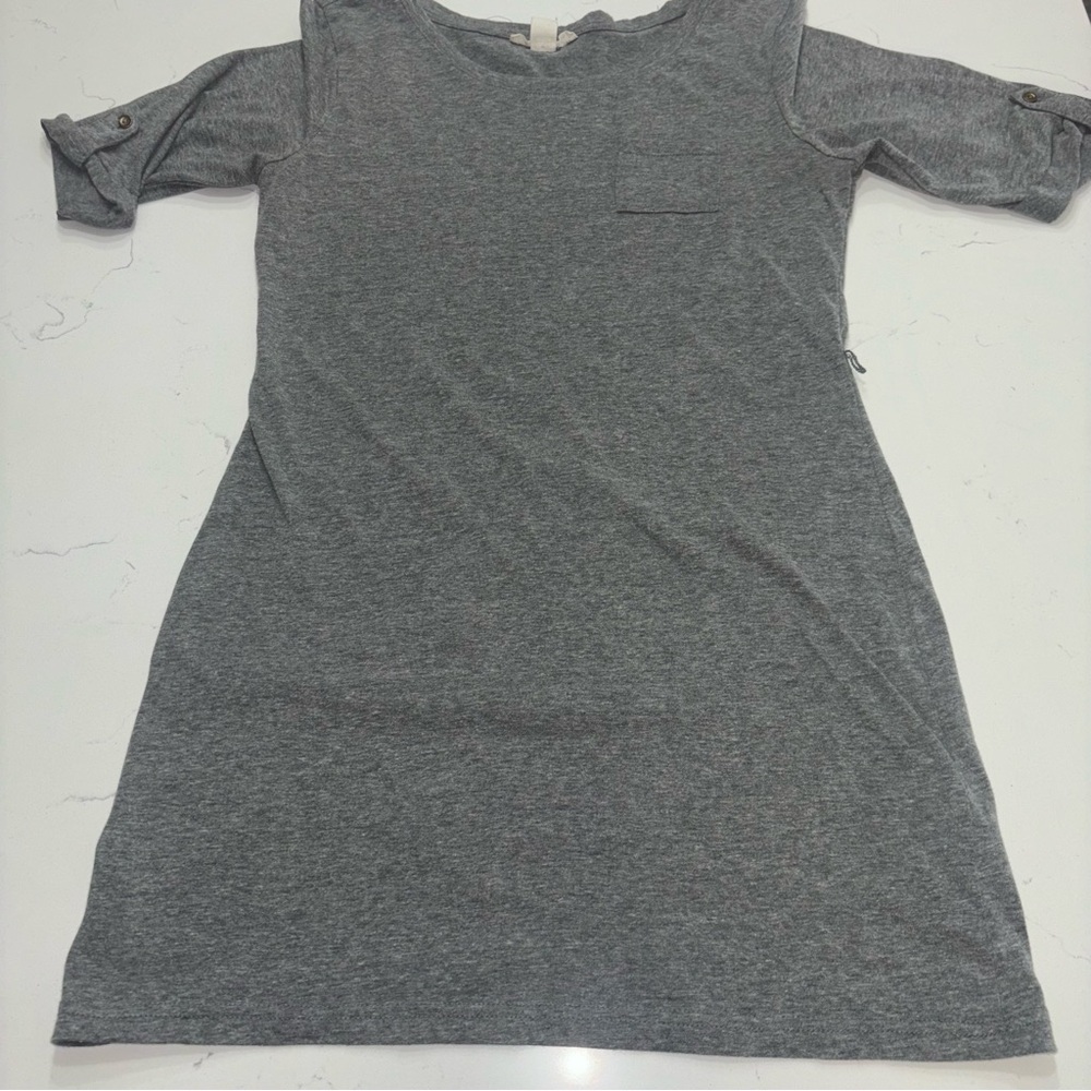 Derek Heart Tee Shirt Dress - Grey Size Large (runs small)